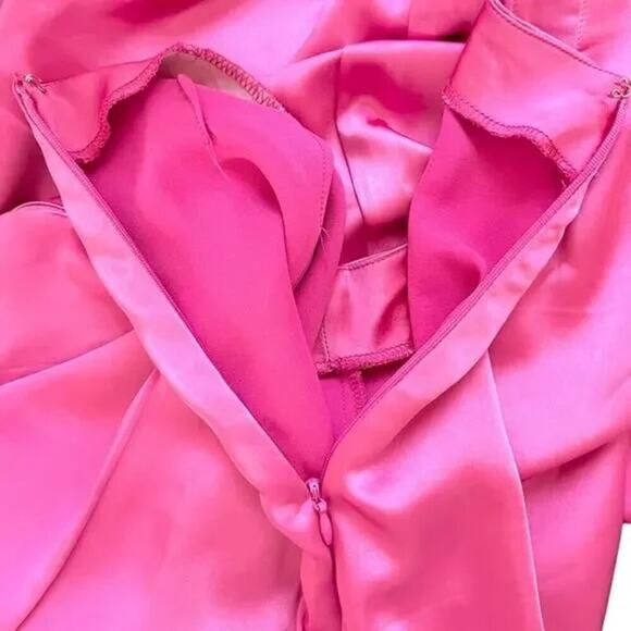GB Gianni Bini‎ Satin Split Hem Mini Skirt Barbie Hot Pink Womens Size Small NWT - Picture 6 of 6